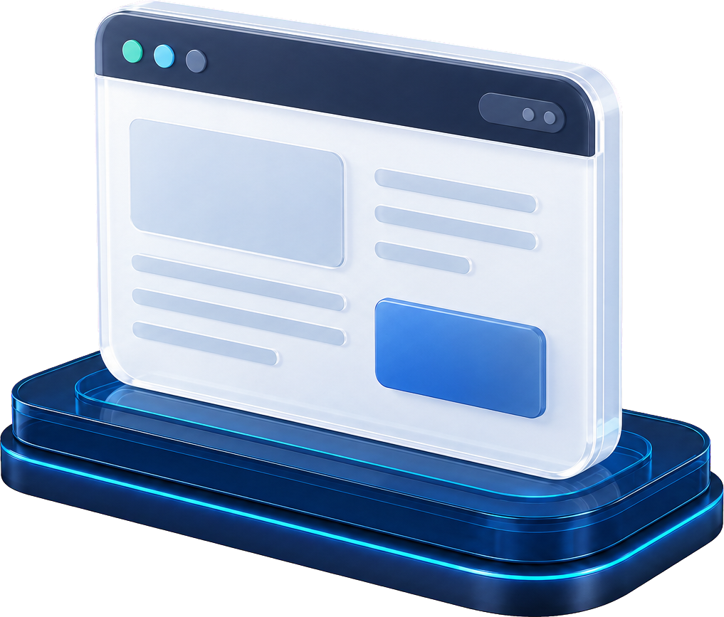 Interface tridimensional de um site estratégico